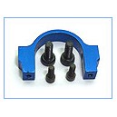 Aluminum CNC Horizontal Fin Holder (BLUE) - BLADE 400/3D