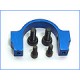 Aluminum CNC Horizontal Fin Holder (BLUE) - BLADE 400/3D