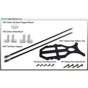 Support queue et lipo CNC argenté pour Blade120SR