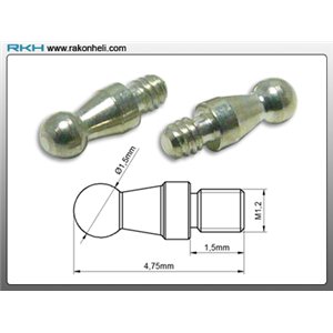Boules acierØ1.5x4.75mm/M1.2  pr plateau cyclique pour Blade mCPX/ V2