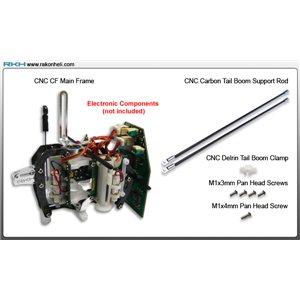 Cadre complet+ haubans  CNC argenté pour Blade mCPX/ V2